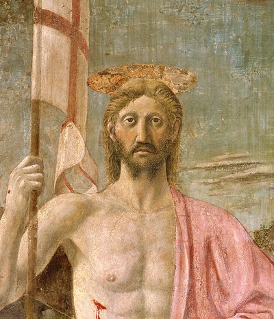 La Resurrezione, dettaglio di Cristo (dettaglio) da Piero della Francesca